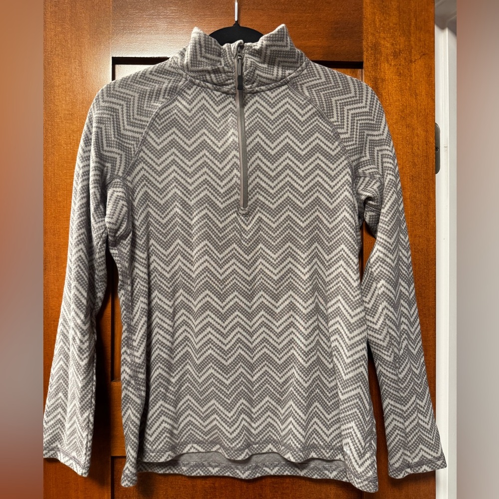 Eddie Bauer Grey Chevron 1/4 Zip Size M
